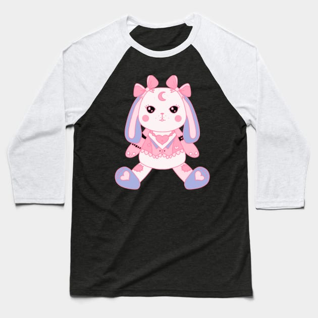 Pastel goth bunny Baseball T-Shirt by AgateLace